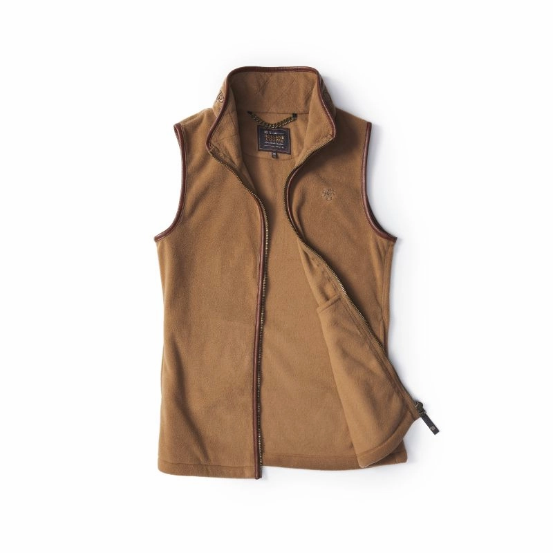 Holland Cooper Country Ladies Fleece Gilet - Coffee Hot Pick Sale Online Exclusive Steal