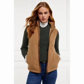 Holland Cooper Country Ladies Fleece Gilet - Coffee Mega Hot Offer Today Only Discount