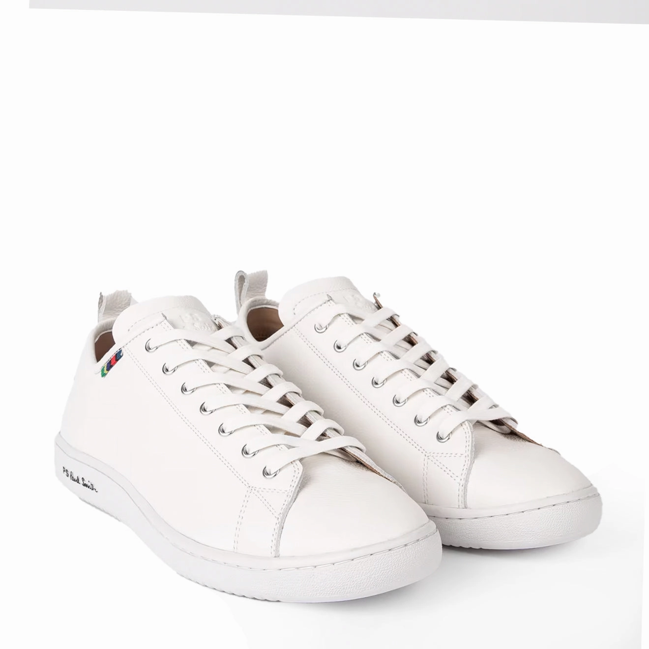 Paul Smith Leather Miyata Trainers White Shop Grab Savings