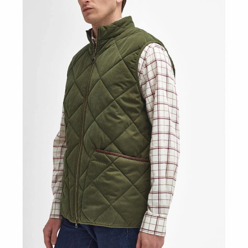 Barbour Country Liddesdale Quilted Mens Gilet - Olive Hot Savings Alert Shop Today Save