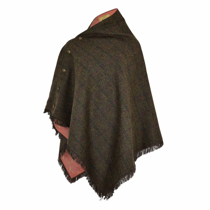 Grab the Deal Now Dubarry Hazelwood Ladies Tweed Poncho - Hemlock