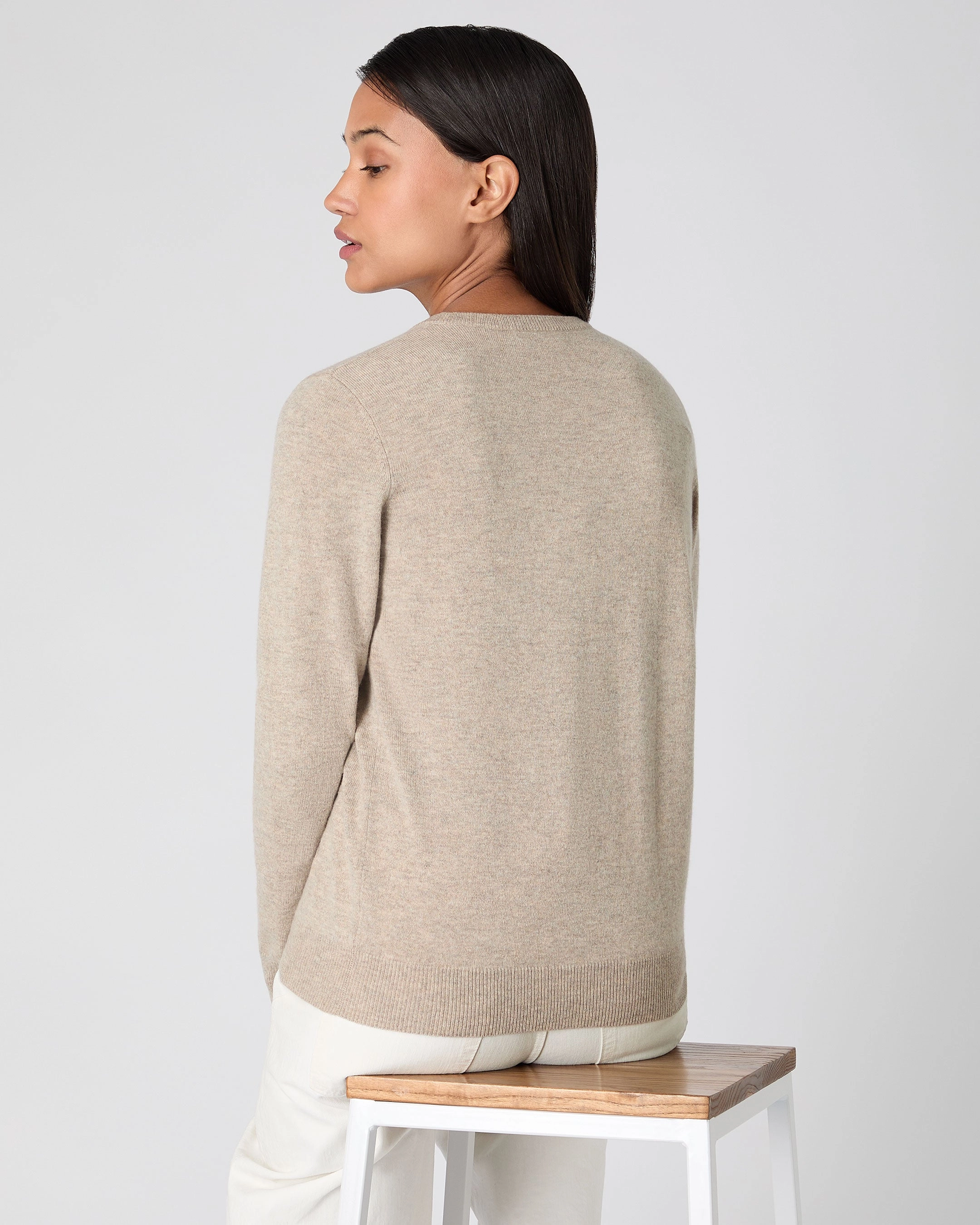 Price Slash Today Todays Trending Deals Women'S Evie Classic Round Neck Cashmere Jumper Oatmeal Brown