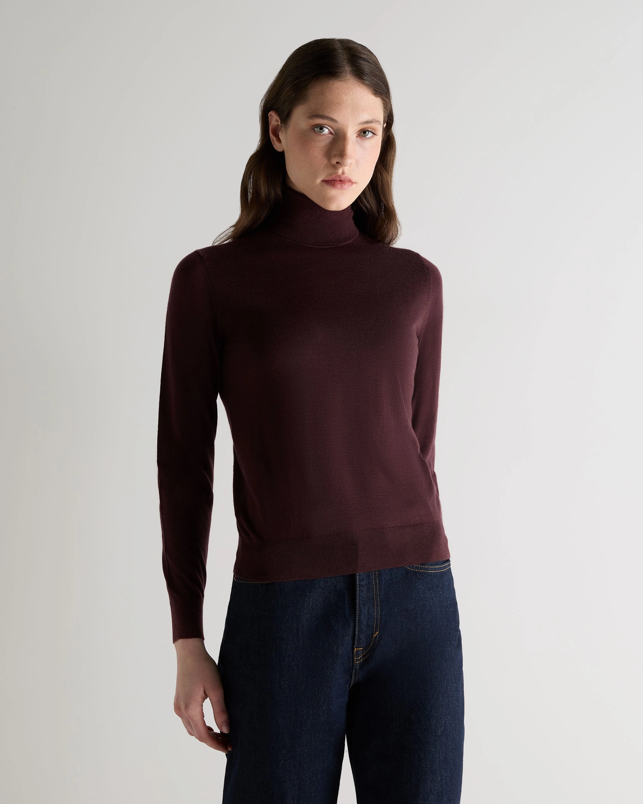 Surprise Offer Now Women'S Margot Superfine Cashmere Roll Neck Jumper Claret Red