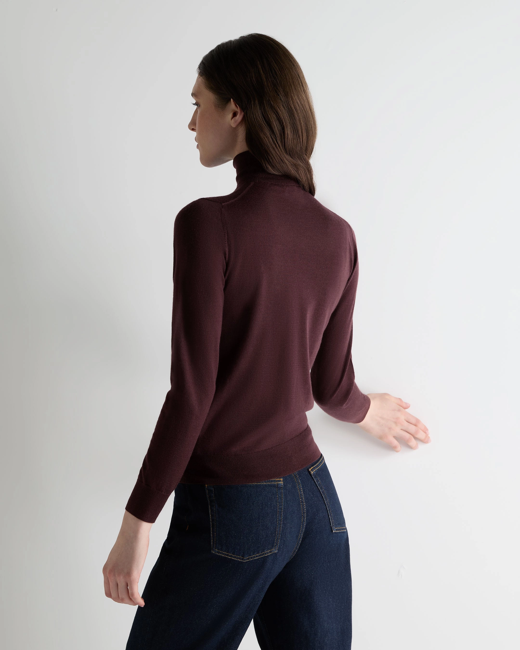 Women'S Margot Superfine Cashmere Roll Neck Jumper Claret Red MustHave Steals