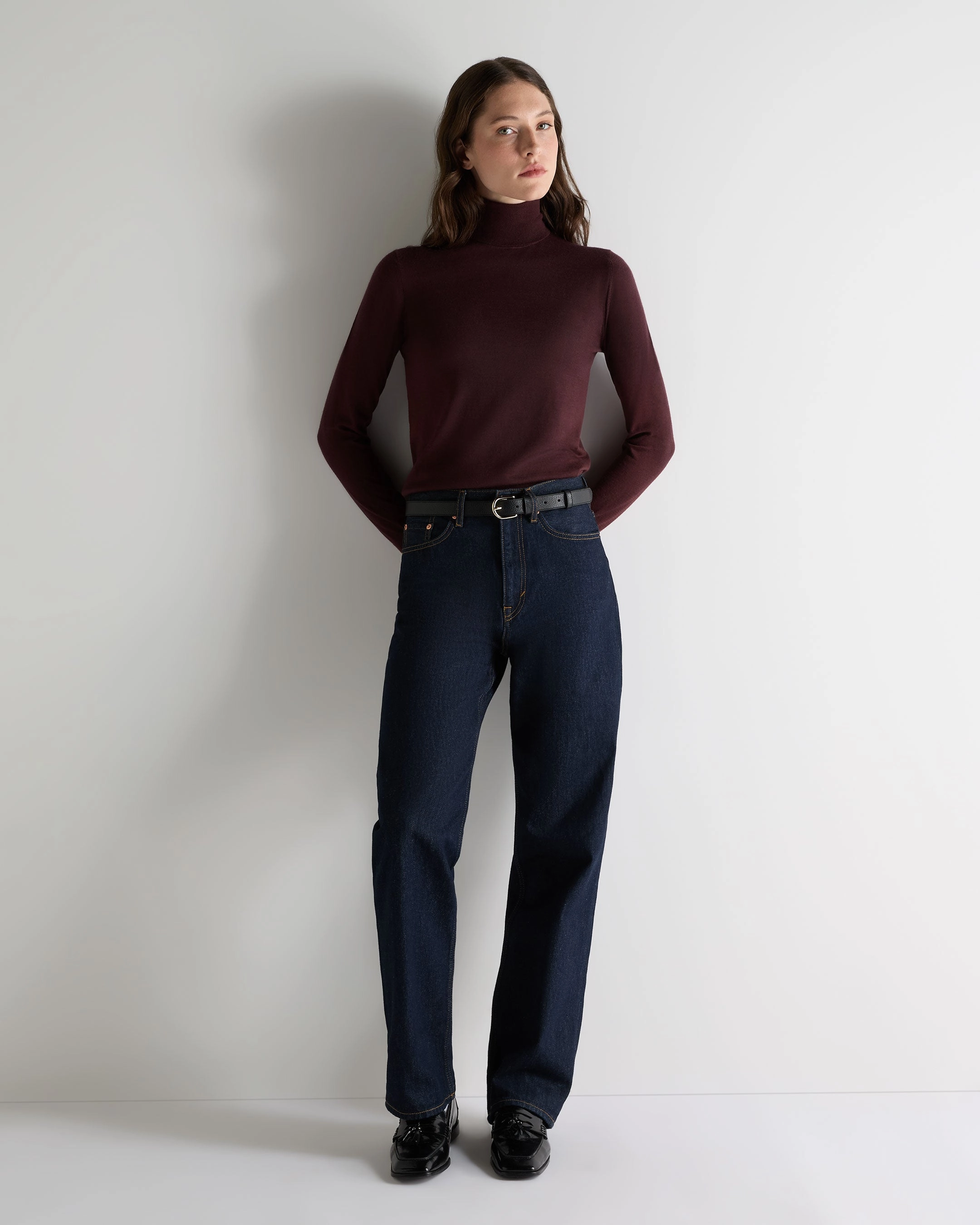 Women'S Margot Superfine Cashmere Roll Neck Jumper Claret Red Limited Stock Hot Deal