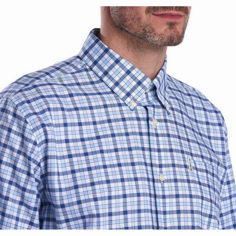 Barbour Abberton Regular Fit Mens Shirt - Blue Today Only Offer Limited Stock Alert