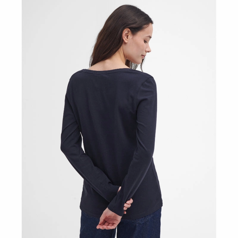 Gift Ideas Galore Barbour Fareham Ladies Long Sleeve T-Shirt - Navy