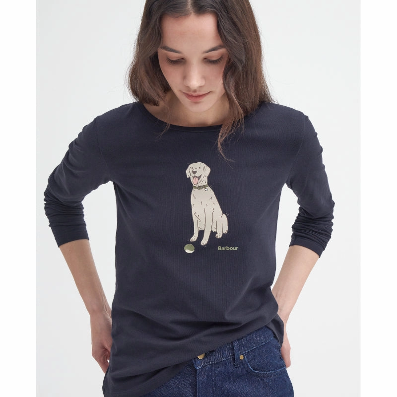 Best Price Online Hot Offer Event Barbour Fareham Ladies Long Sleeve T-Shirt - Navy