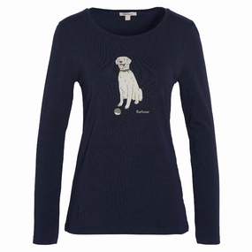 Hot Offer Ending Soon Barbour Fareham Ladies Long Sleeve T-Shirt - Navy