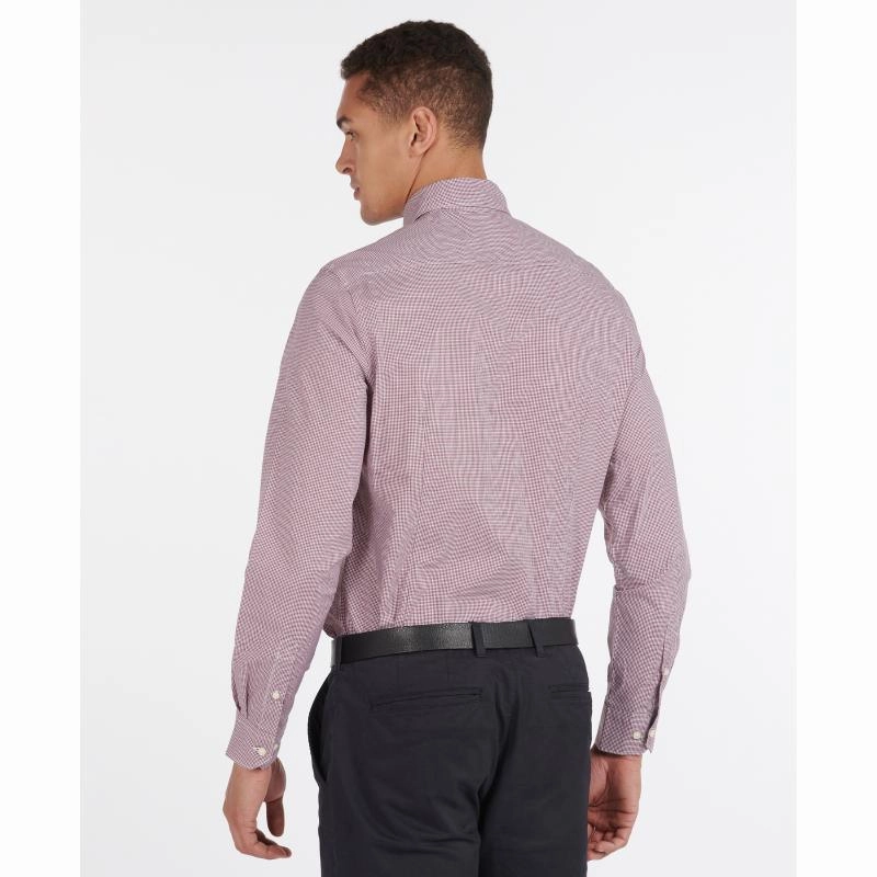 Barbour Gingham 23 Mens Tailored Fit Shirt - Red GiftWorthy Sale Price Drop Frenzy