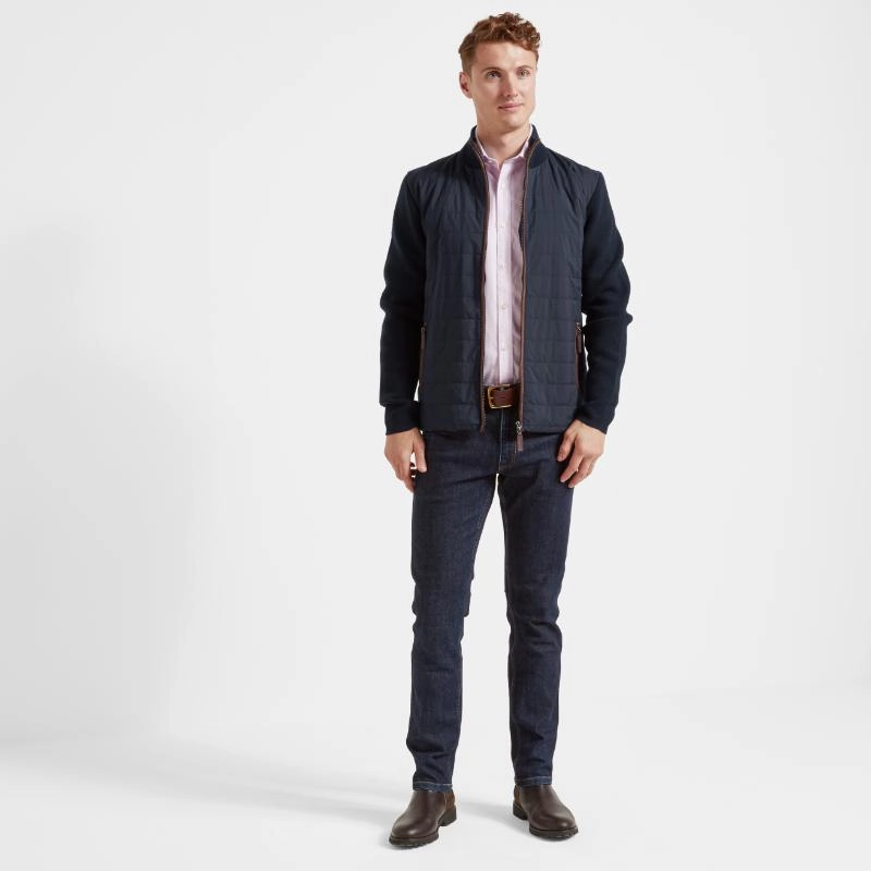 Exclusive Savings Event Schoffel Hybrid Mens Lambswool Jacket - Navy