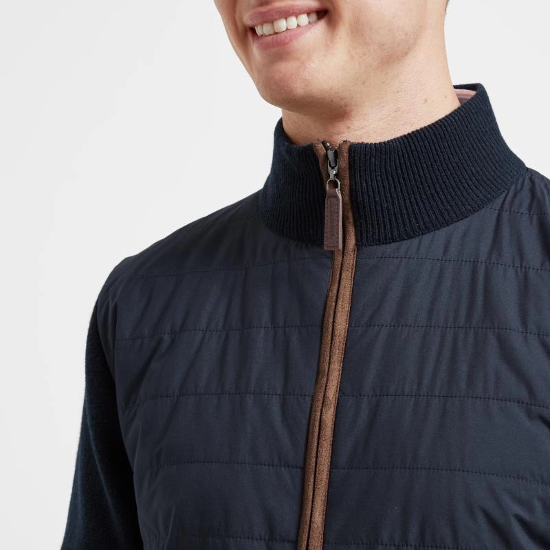 Schoffel Hybrid Mens Lambswool Jacket - Navy Trending Deals Today Exclusive Savings Event