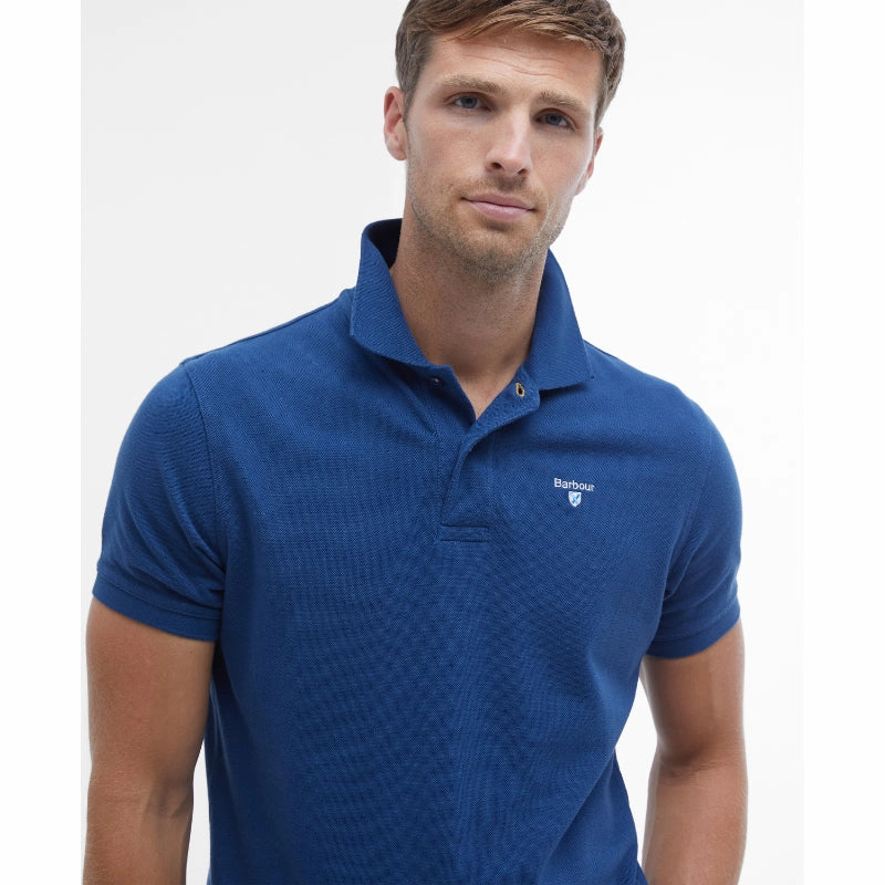 Shop Smart Deals Clearance Event Alert Barbour Original Sports Tailored Fit Mens Polo Shirt - Deep Blue