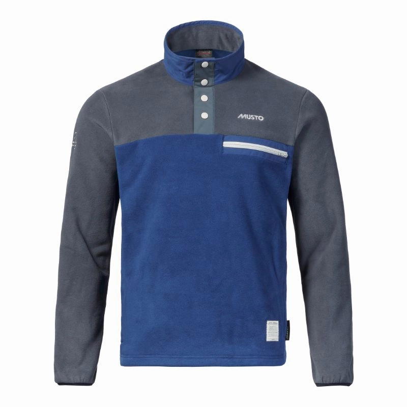 Musto 64 Mens Fleece Pullover Jumper - Blueprint/Ombre Blue Perfect Gift Offer Limited Edition Offer