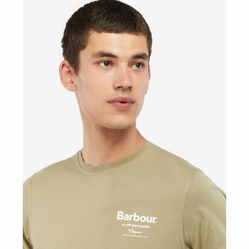 Todays Hot Pick Barbour Satley Graphic Mens T-Shirt - Bleached Olive
