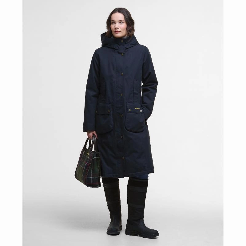 Barbour Bamburgh Ladies Waterproof Jacket - Deep Navy/Blackwatch Instant Hot Deal Save More Now