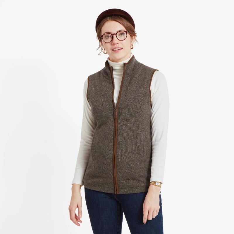 Schoffel Ladies Lambswool Aerobloc Gilet - Mole Big Savings Today