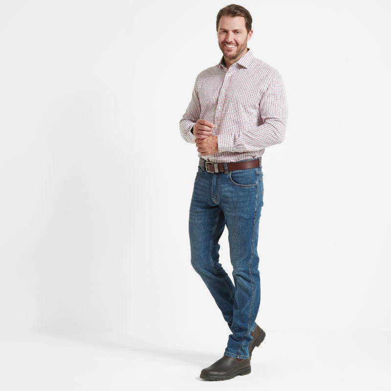 Schoffel Milton Tailored Fit Mens Shirt - Chilli/Loden Check Dont Miss This Offer
