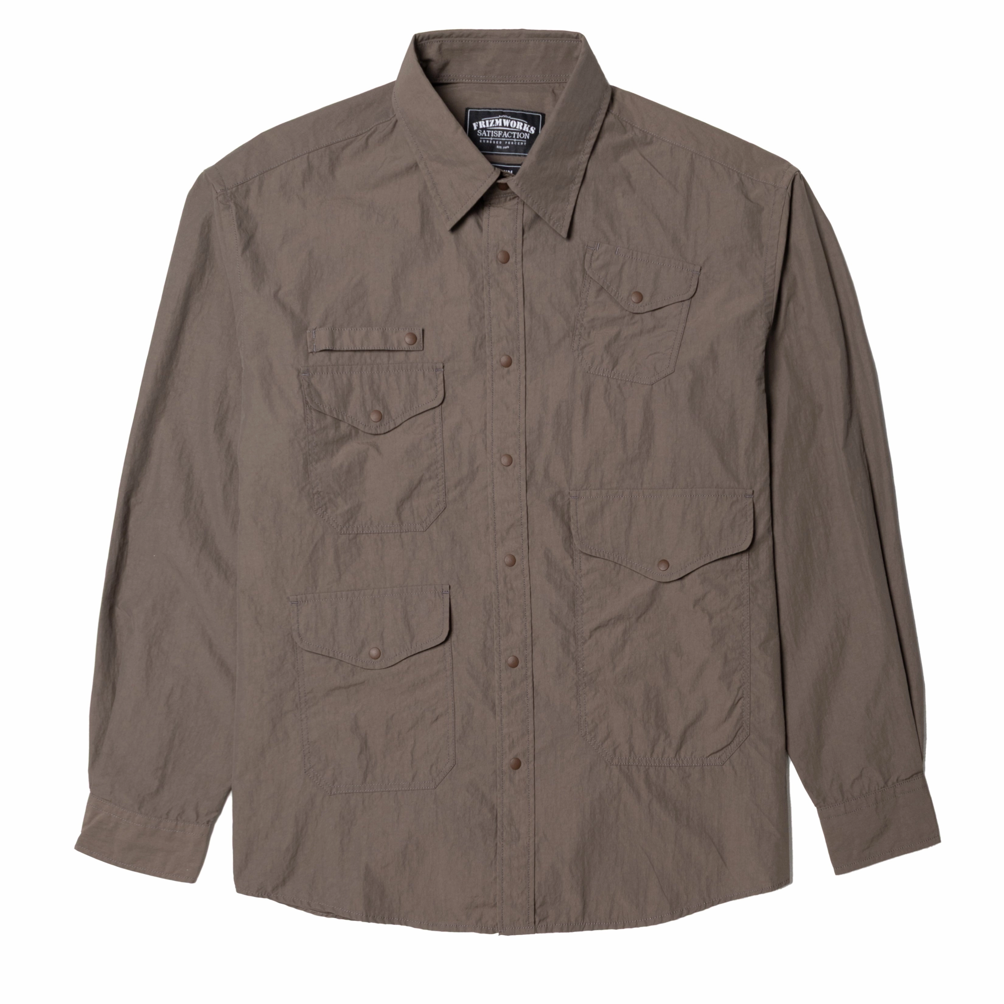 Frizmworks Nylon Utility Pocket Shirt Jacket Brown Todays Special Picks