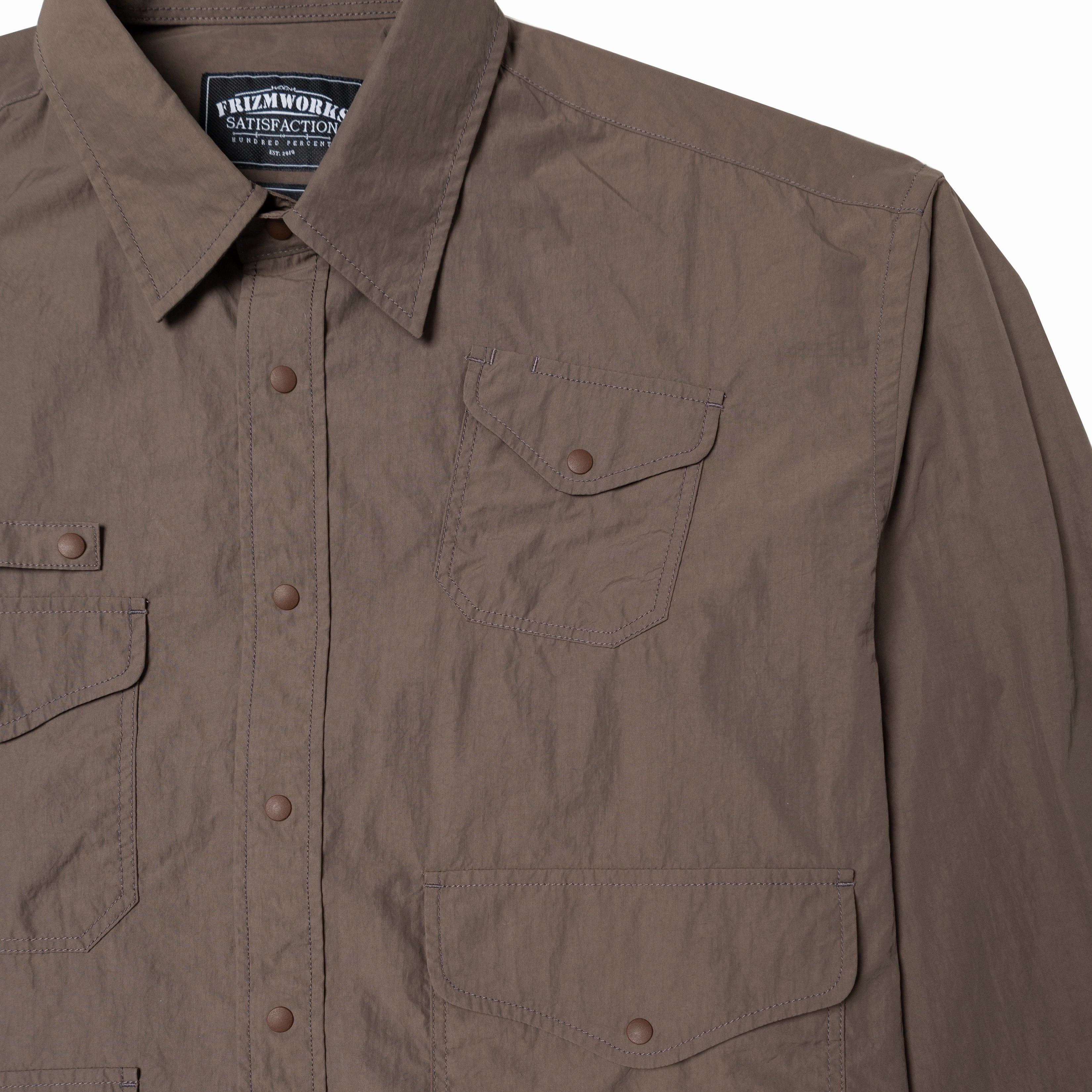Exclusive Holiday Deal Frizmworks Nylon Utility Pocket Shirt Jacket Brown