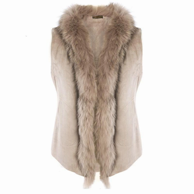 Perfect Gift Sale Fur & Faux Suede Gilet (One Size) - Dark Mocha