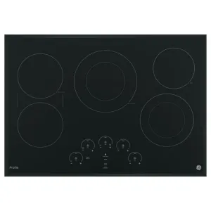 GE - Profile Series PP9030DJBB 30" Built-In Electric Cooktop in Black 5 Elements
