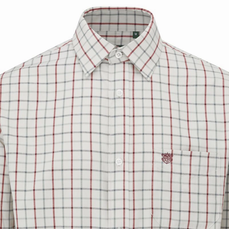 Alan Paine Ilkey Shooting Fit Mens Shirt - Red/Grey Save More Now Big Sale Today