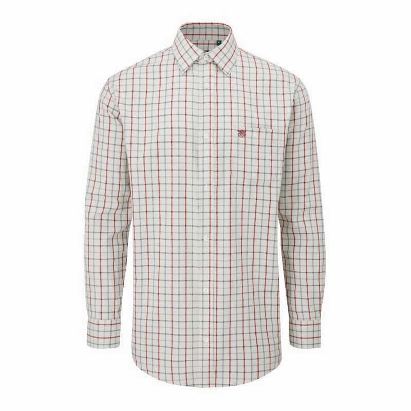 Alan Paine Ilkey Shooting Fit Mens Shirt - Red/Grey Trending Today Steal