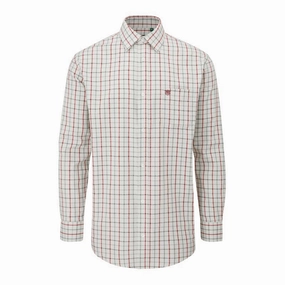 Alan Paine Ilkey Shooting Fit Mens Shirt - Red/Grey Surprise Offer Now Clearance Event