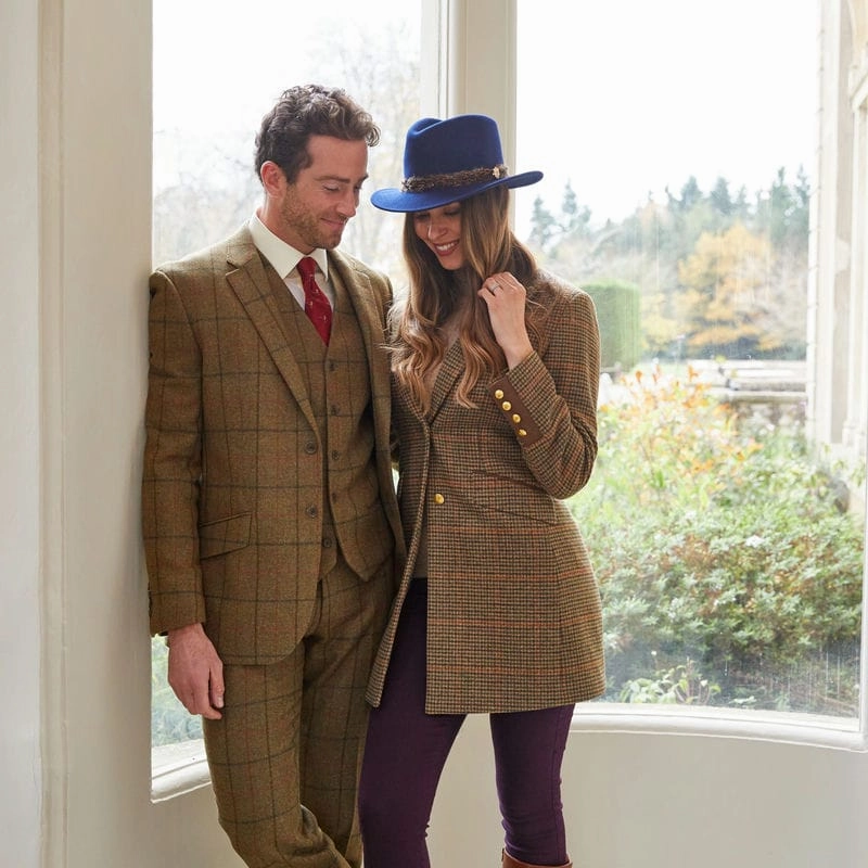 Limited Time Sale Instant Deal Today Alan Paine Surrey Tweed Mid-Length Ladies Coat - Sycamore