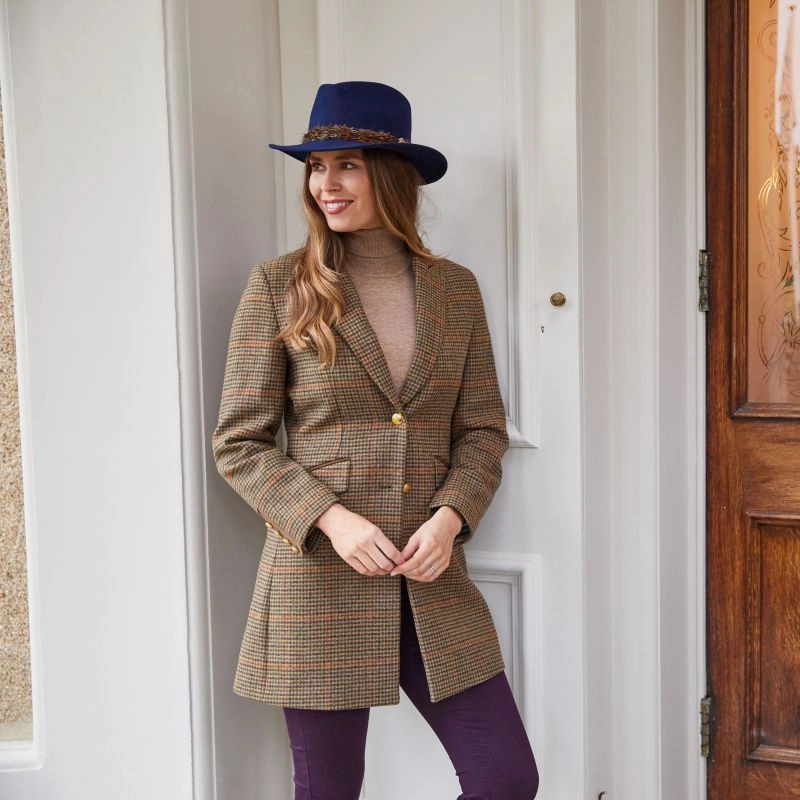 Last Chance Offer Online Exclusive Deal Alan Paine Surrey Tweed Mid-Length Ladies Coat - Sycamore