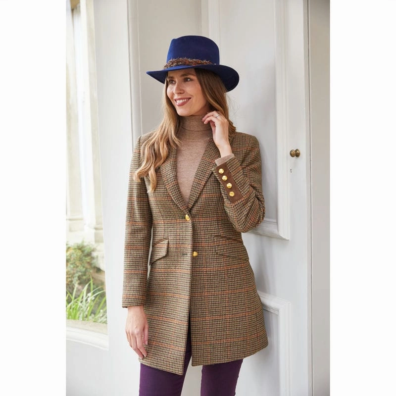 Alan Paine Surrey Tweed Mid-Length Ladies Coat - Sycamore Grab Save Today