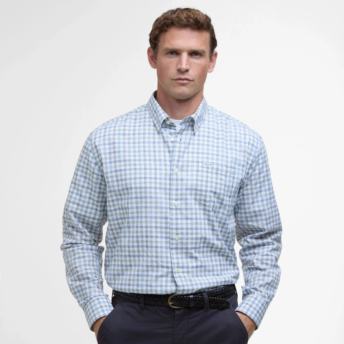 Deal of the Day Instant Discount Barbour Ravenfield Checked Regular Fit Shirt Navy