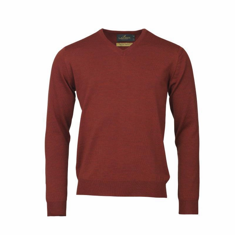 Laksen Sussex V-Neck Merino Mens Jumper - Grape Grab Your Hot Pick Hot Offer Event