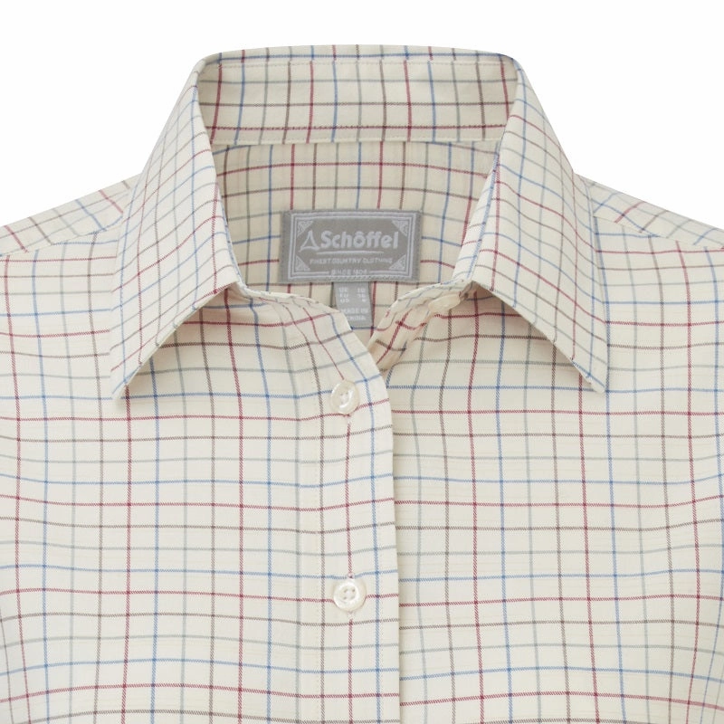 Shop Smart Deals Schoffel Ladies Ashley Tattersall Shirt - Grey/Chilli/Mole/Cobalt