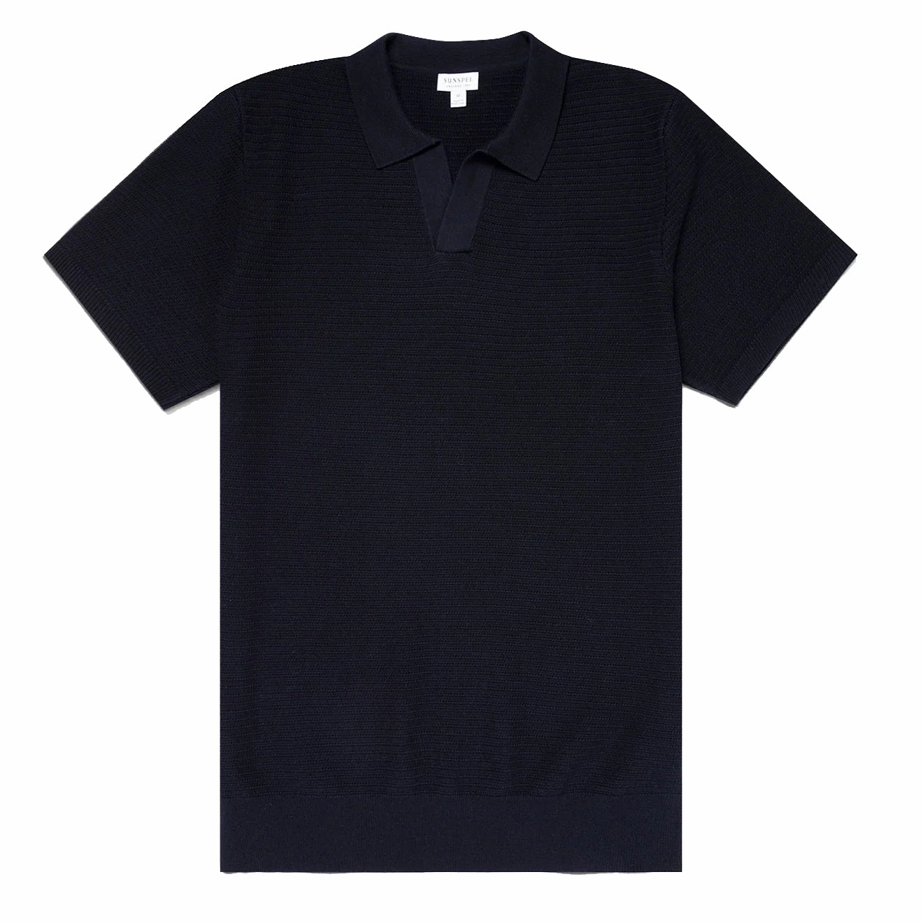 Sunspel Open Textured Polo Shirt Navy Perfect Gift Sale Save Big Online