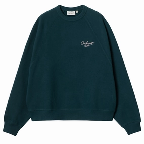 Big Savings Today MustHave Gift Ideas Carhartt Wip Womens Signature Sweat Duck Blue / White