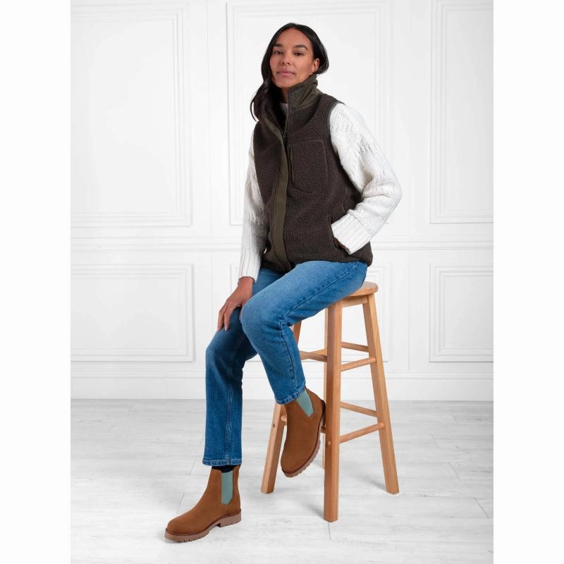 Steal the Deal Now Shop Now Save Fairfax & Favor Summer Boudica Ladies Boot - Tan/Mint