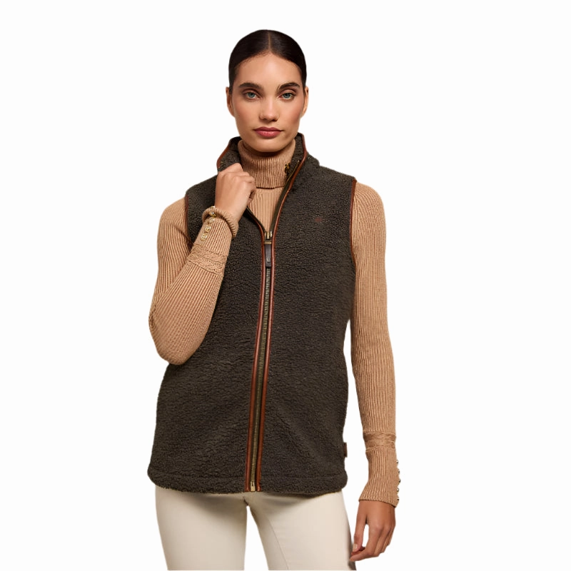 Flash Pick Today Holland Cooper Country Ladies Fleece Gilet - Khaki Borg