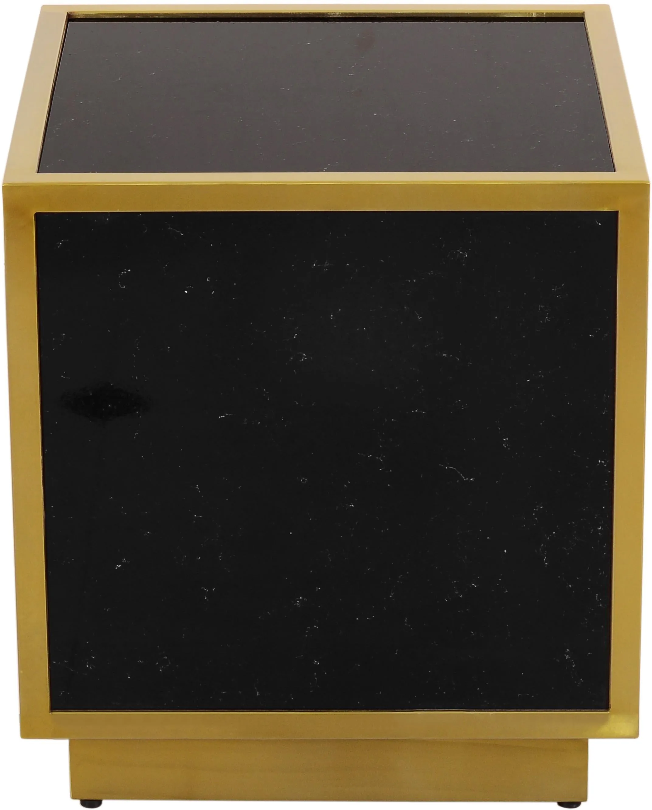 Glitz Black Faux Marble End Table
