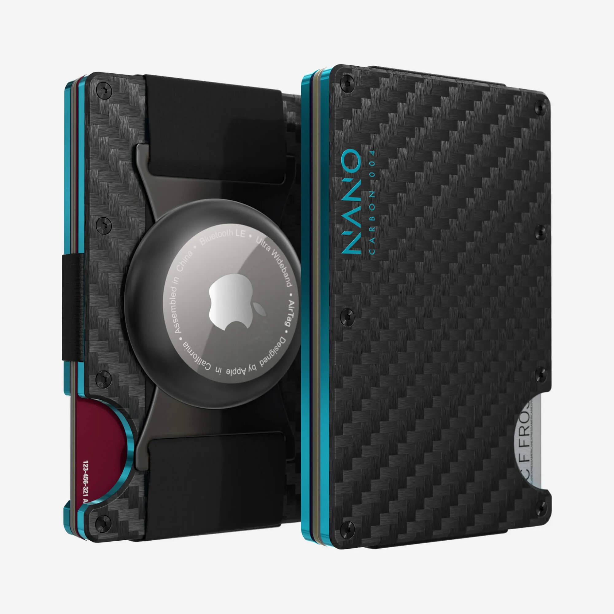 004 Airtag Cash Strap Wallet (Stealth Black/Miami Blue) Today Only Steal