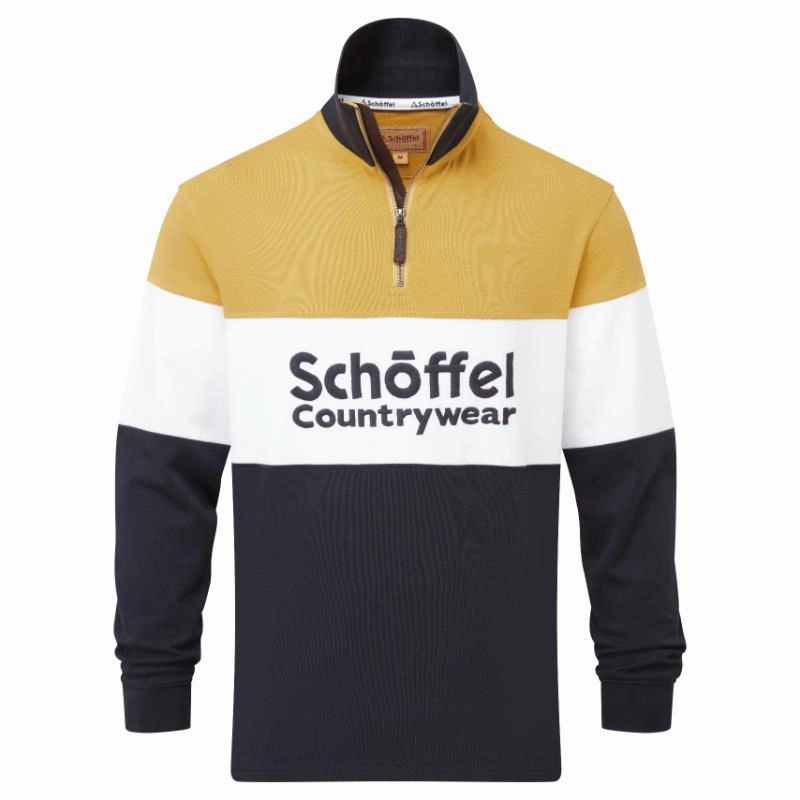 Schoffel Exeter Heritage 1/4 Zip Jumper - Mustard Exclusive Online Offer Surprise Discount Today