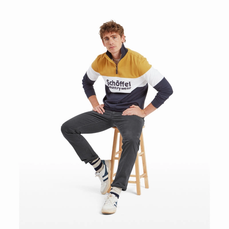 Schoffel Exeter Heritage 1/4 Zip Jumper - Mustard Best Deal Online Hot Sale Frenzy