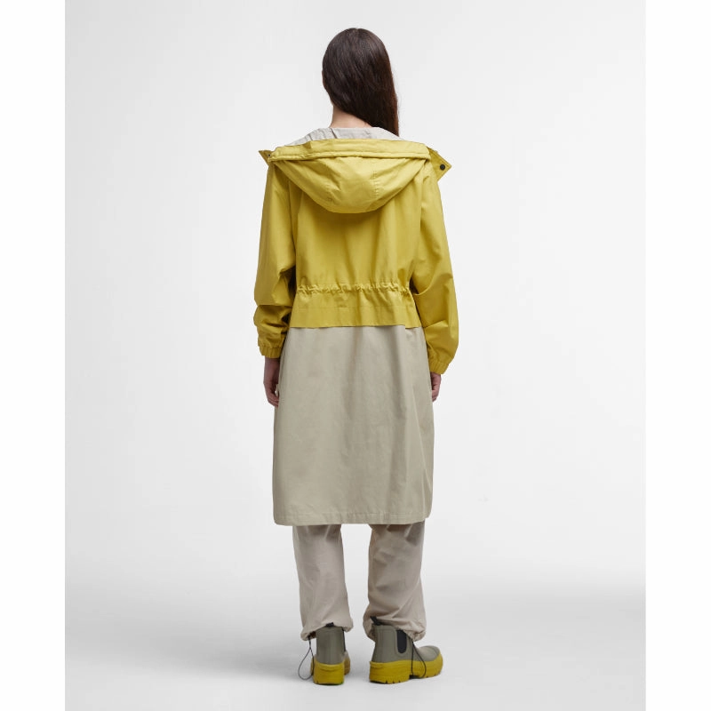 Barbour Evie Ladies Showerproof Parka - Limeade/Light Sand Trending Hot Deal Daily Special Offer