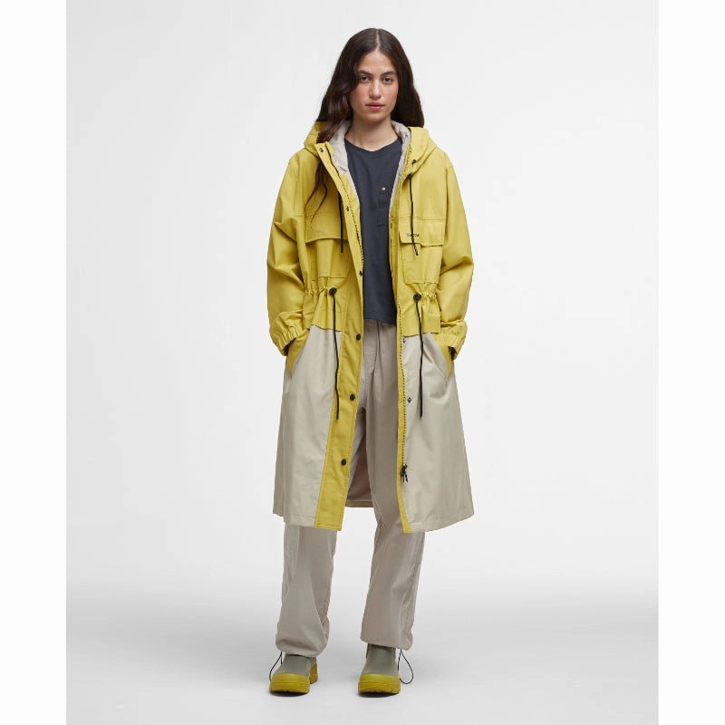 Hot Offer Event Barbour Evie Ladies Showerproof Parka - Limeade/Light Sand