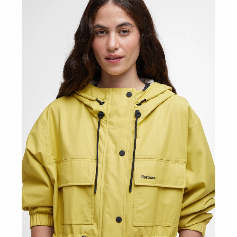 Barbour Evie Ladies Showerproof Parka - Limeade/Light Sand Instant Savings Inside
