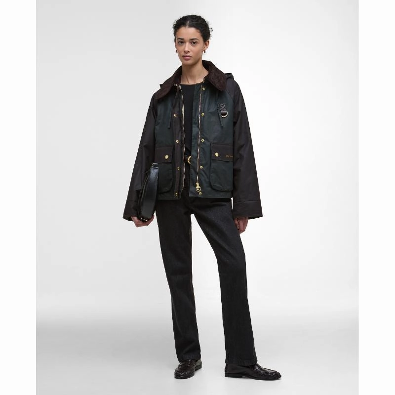 Barbour Reighton Wax Ladies Jacket - Sage/Rustic/Ancient Grab Save Today