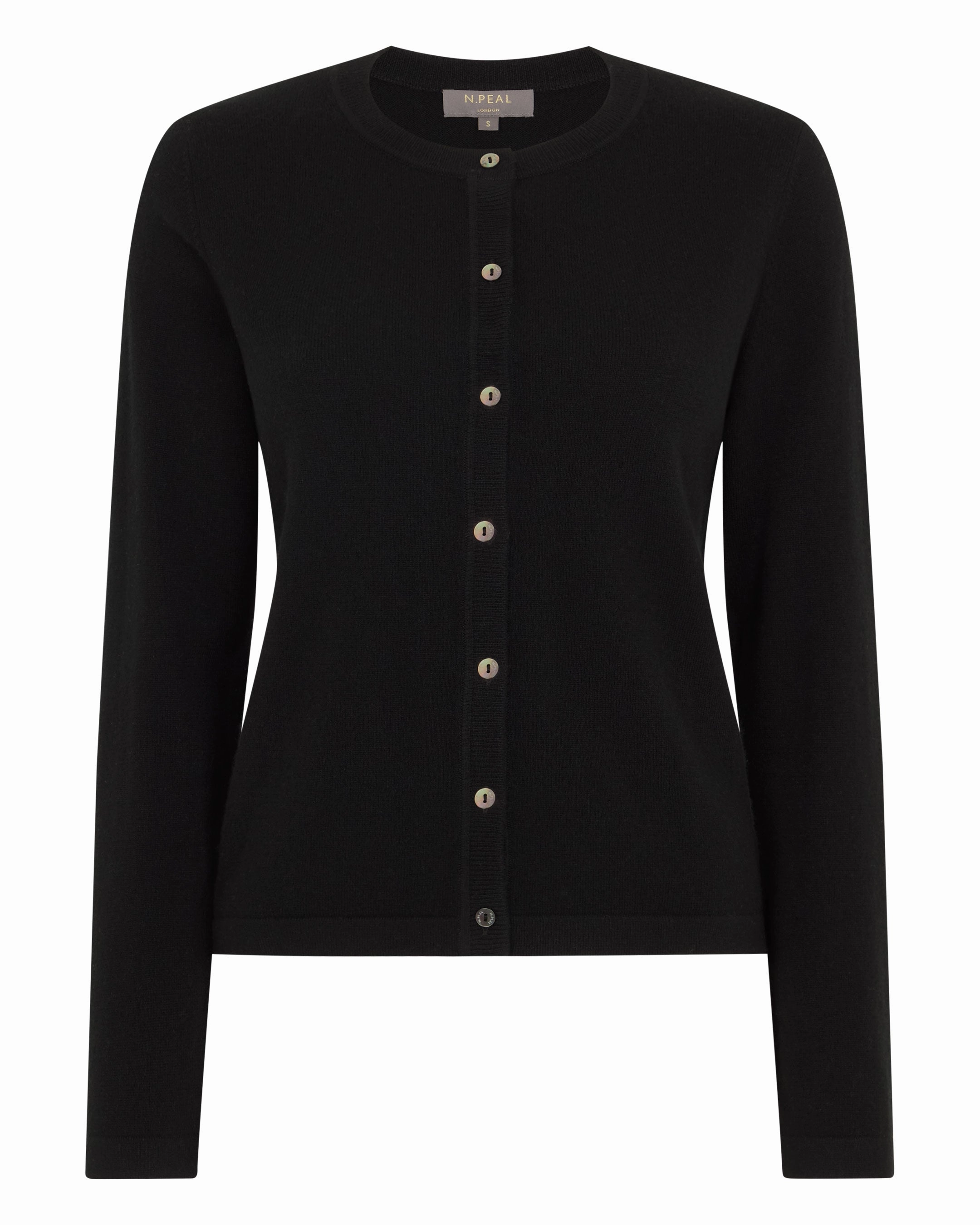 Shop Grab Offer Women'S Hallie Round Neck Cashmere Cardigan Black