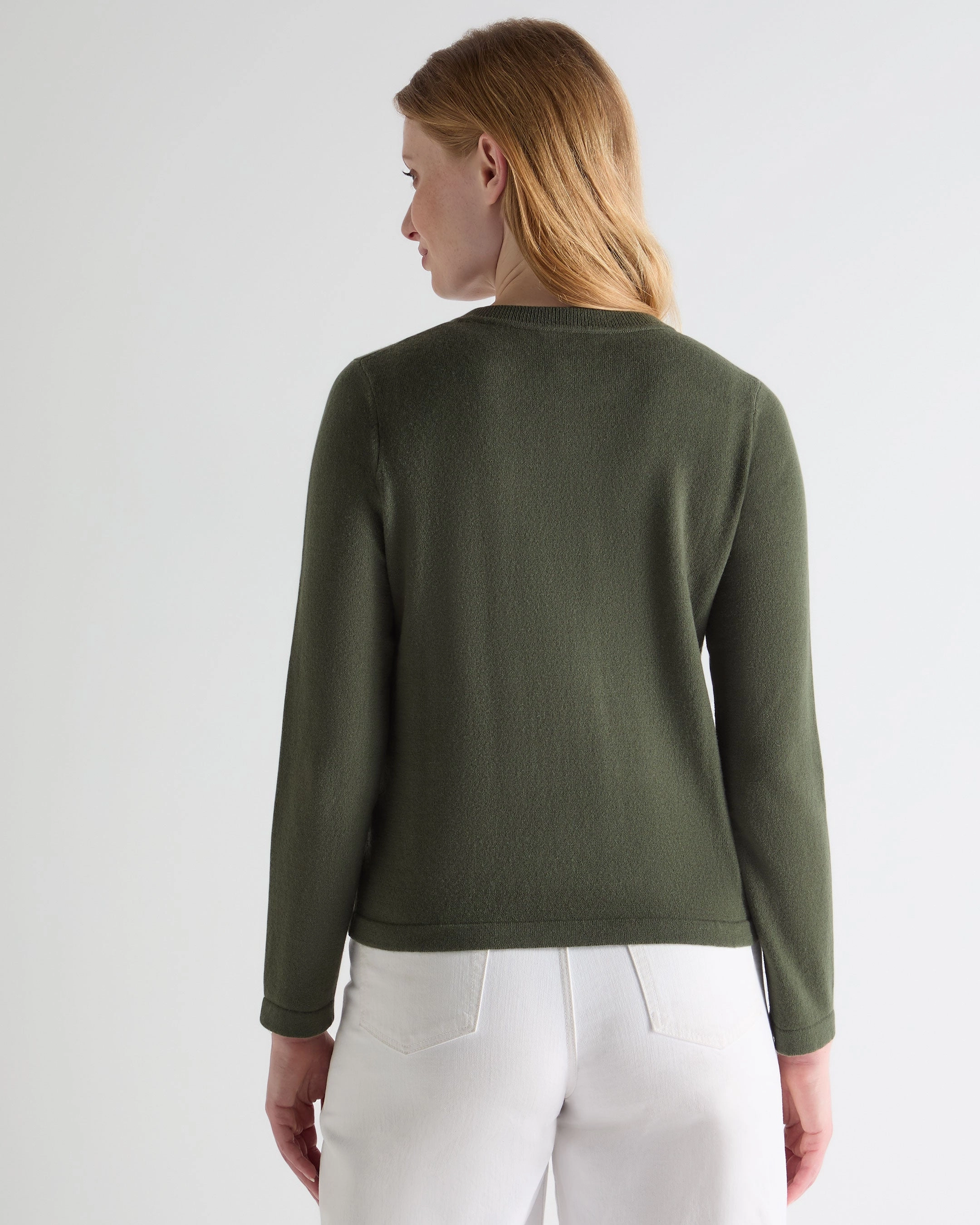Limited Stock Offer Online Exclusive Deal Women'S Hallie Round Neck Cashmere Jumper Army Green