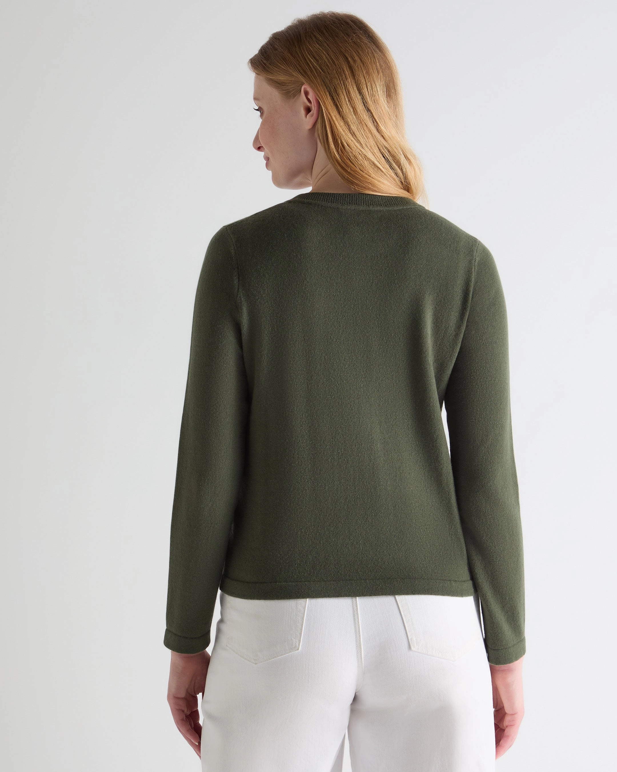 Shop Smart Deals Dont Miss This Steal Women'S Hallie Round Neck Cashmere Jumper Army Green